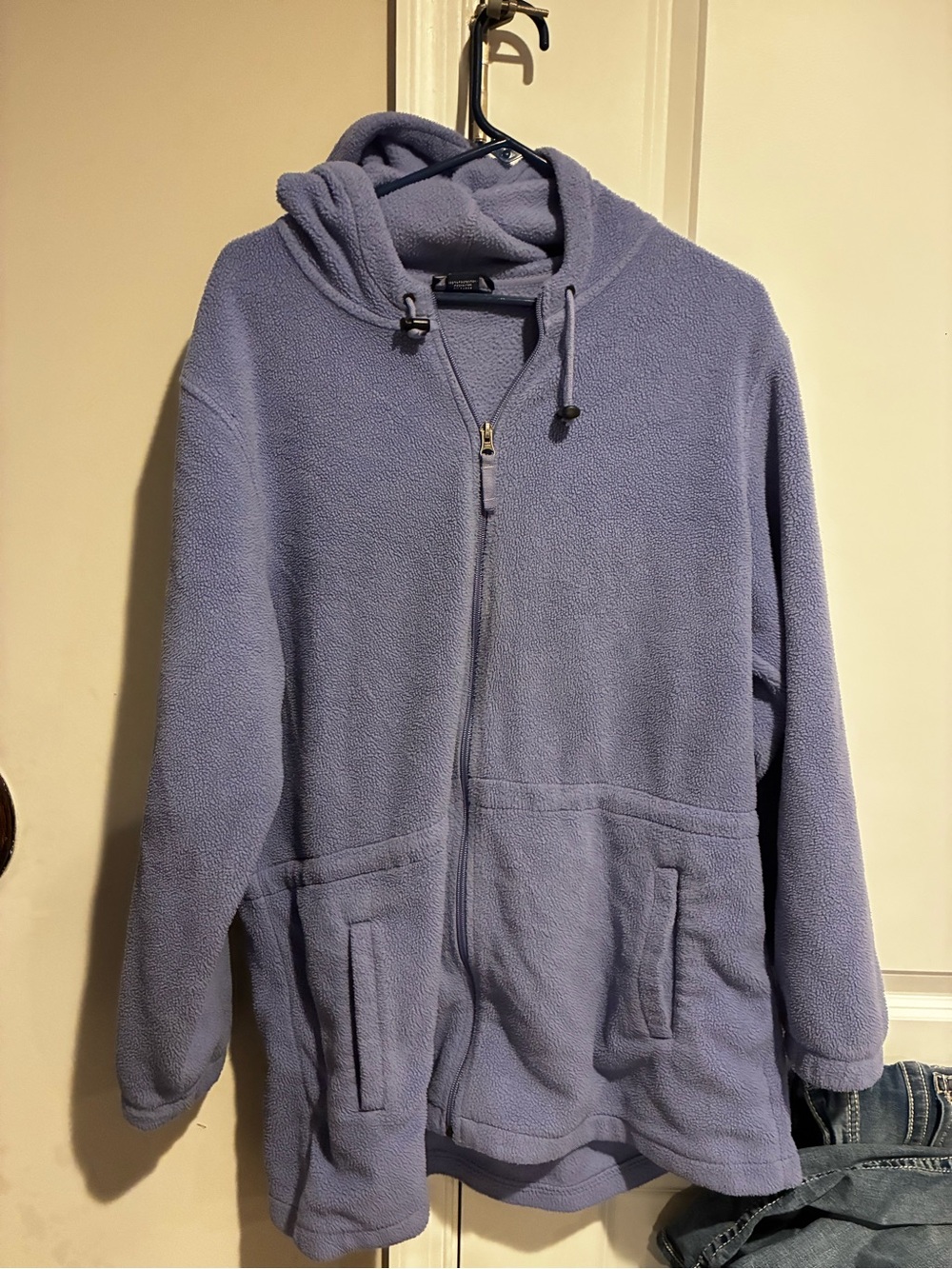 Lands’ End Lavender Hooded Fleece Zip Jacket
